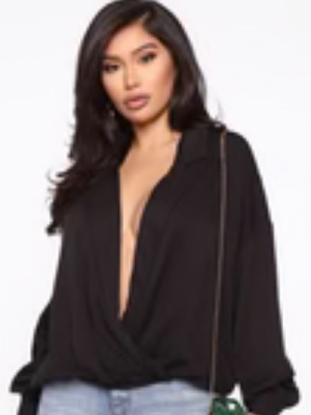 Black Surplice Top